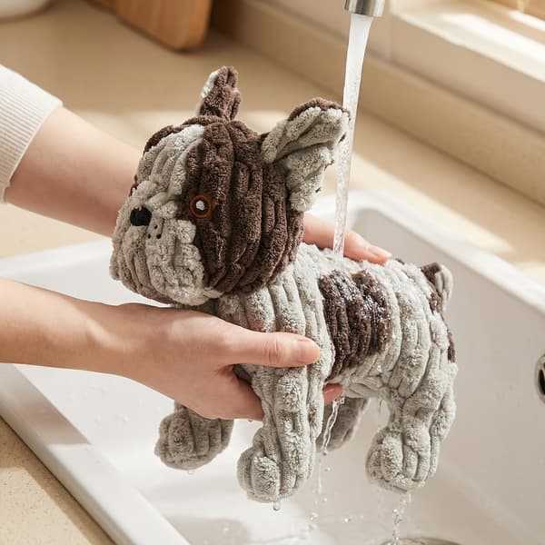 Sort og grå patchwork bulldog hundelegetøj[YJD] Black and gray bulldog