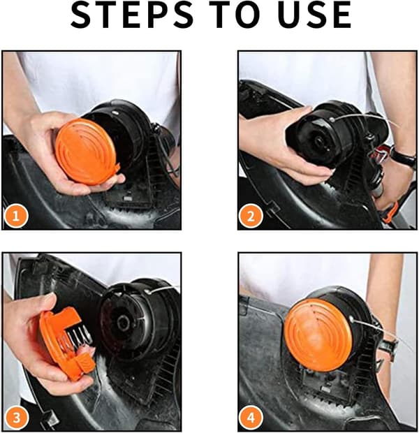 Black Decker A6481 A6485 Kompatibel Trimmersnøre Spole 4-pakke til Reflex Trimmere[YJD]
