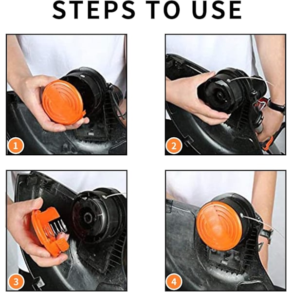 Black Decker A6481 A6485 Kompatibel Trimmertrådsspole 4-pack för Reflex Trimmers[YJD]