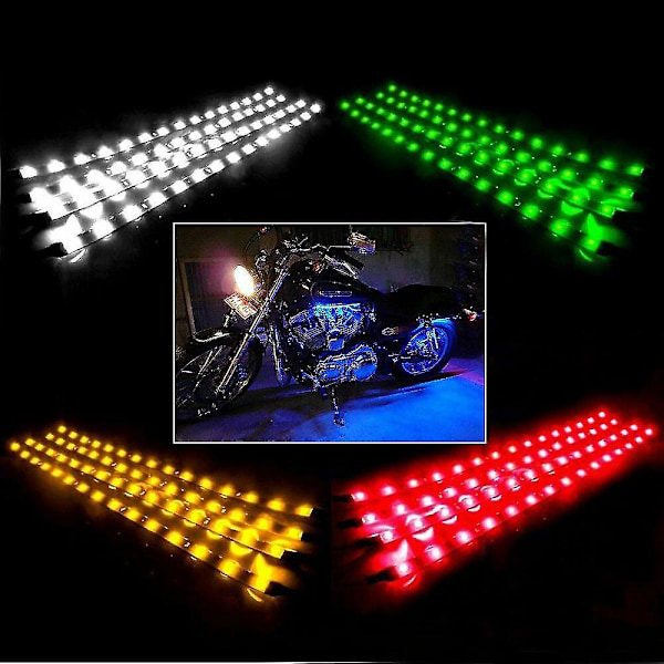 10 stk vanntett fleksibel LED-stripe underbelysning for bil motorsykkel [YJD] Red