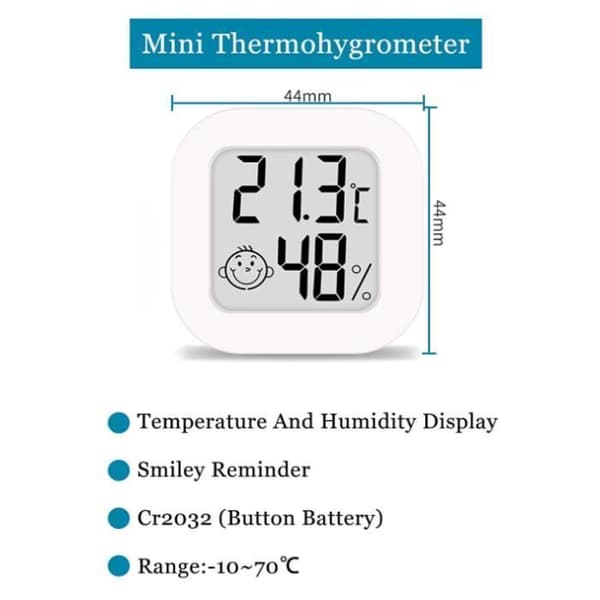 Innendørs termometer hygrometer - Mini digitalt termometer - Høy presisjon - Bærbart multifunksjonelt temperatur- og fuktighetstermometer (YJD)