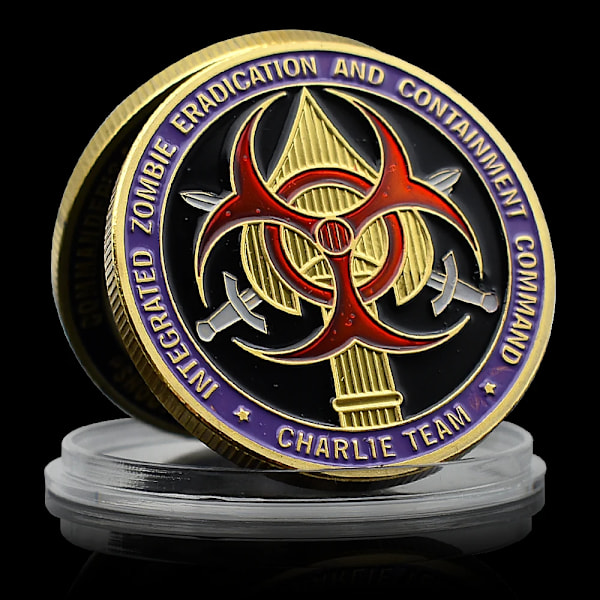Zombie Challenge Coin Biokemisk Krise Markører Mindemedalje Skyd Hoved Badge Souvenir Gave Desktop Metal Ornament(YJD) 1pc