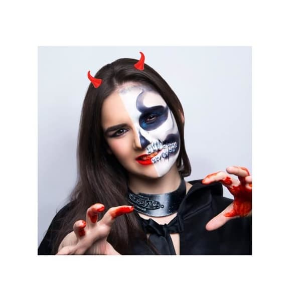 Hårklemmer - Uspecificeret - Djævlehorn - 3 par - Rød - Halloween-tilbehør[YJD] Red