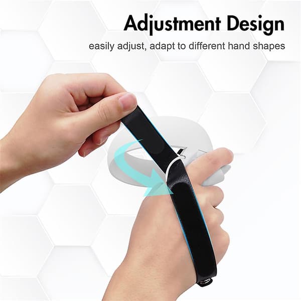 Justerbar Læder Håndrem til Meta Quest 2 Controller Anti Slip Håndbånd (YJD) Black