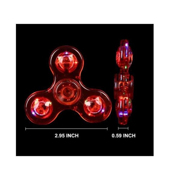 Fidget Spinner - LED - Krystall - Antistress - Sensorisk leketøy - For barn og voksne[YJD] Red