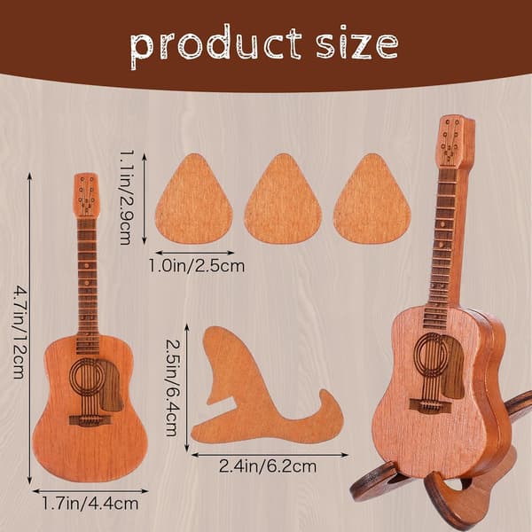 3-delade plektrum gitarr träplektrum gitarr, trägitarrplektrum gitarrplektrumhållare mini trägitarrplektrum plektrumfodral gitarrplektrum Gu[YJD]