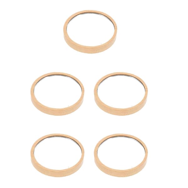 Kompakt spegel bärbar handspegel för smink 5 st trä glas cirklar [YJD]