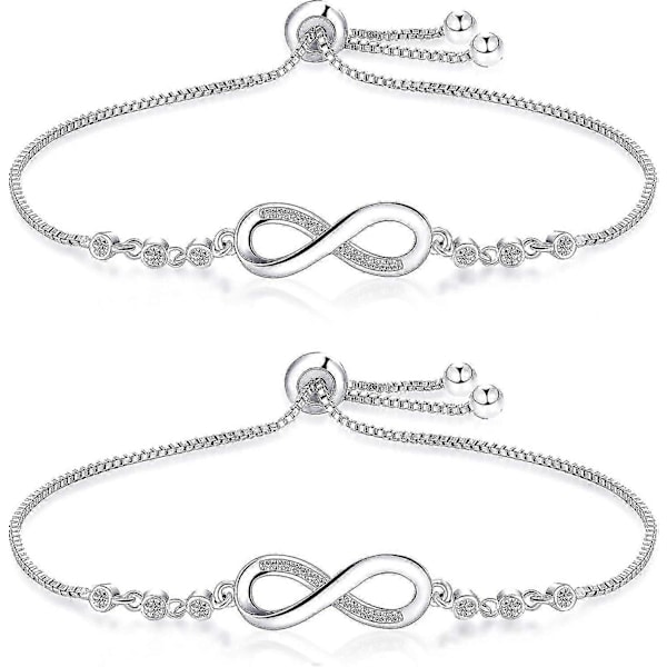 2-delat Infinity Armband Justerbart Vänskapsarmband För Jul Vuxen Kvinna[HK] 2pcs