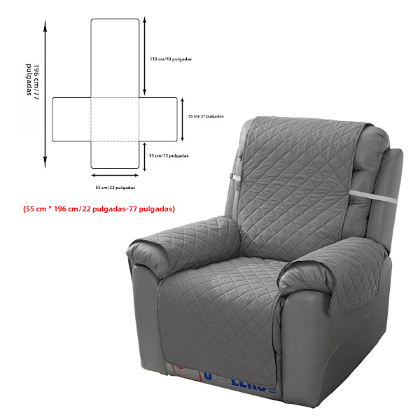 Vattentät Enkelsoffaöverdrag Möbelskydd för Vardagsrum Reclinerstol Dark Grey