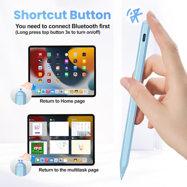 Apple Pencil A16-kompatibel penna för iPad 11 e-6 e, iPad Pro M4 13/12.9/11, iPad Air M3/M2, senaste modell [YJD]