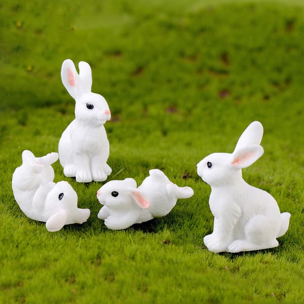 Miniatyr påskhare trädgårdsdekoration 10cm 2-pack B