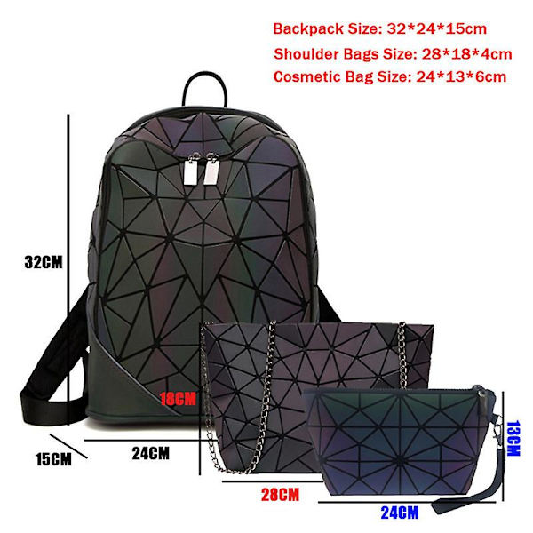 Luksus Rygsæk Dame Tasker Designer Geometrisk Lysende Rygsække[YJD] A3 1pc