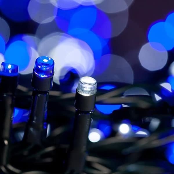 Ljusslinga - LED - 200 lampor - Tvåfärgad - Grön kabel - 8 driftlägen (YJD)