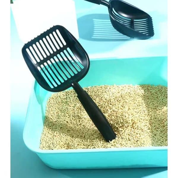 Metallkattsandsspade - 1 styck, 35x14 cm - Hållbar sikt - Säker för kattsand (YJD)
