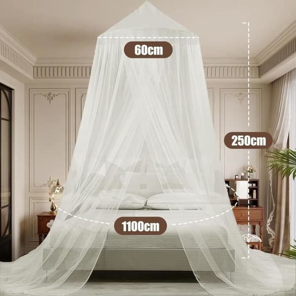 Sengen myggnett - Hvit - 250x1100x60cm - Polyesterfiber - Moderne design - Vaskbar