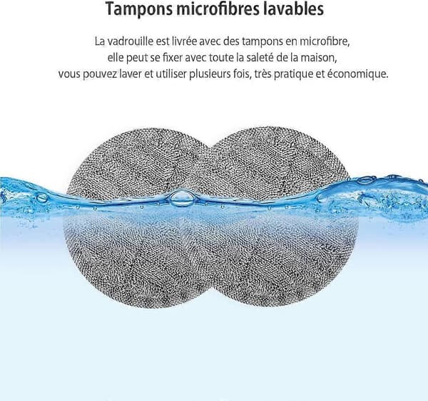 Udskiftningspude til mikrofiber elektrisk moppe (grå 4 stk. til model egnet til udskiftning med 6 tommer diameter moppepude)[YJD]