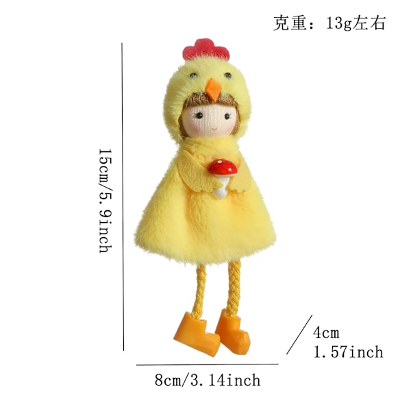 2025 Påskdockor Hängande Ornament Gula Kyckling Ägg Änglaflicka Träd Hänge Figurin Hem Bröllop Födelsedagsfest Dekor Rekvisita(YJD) egg