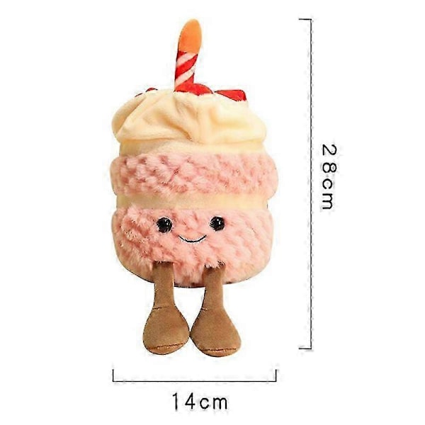 Bursdagskake Matplysj, Søt Smil Kakepute Kosedyr [HK] C2