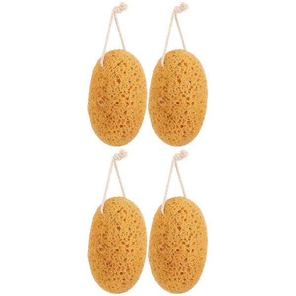 Orange badsvamp kroppsskrubb för exfoliering 4-pack badset[YJD]