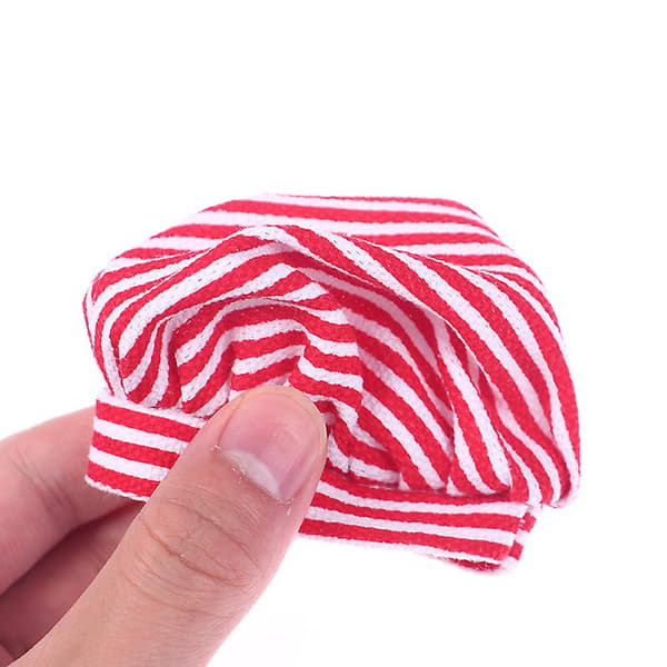 Jule Legetøj Tilbehør Santa Couture Tøj Til Elf Dukke Stribet Forklæde Hat[YJD] Red 1pc