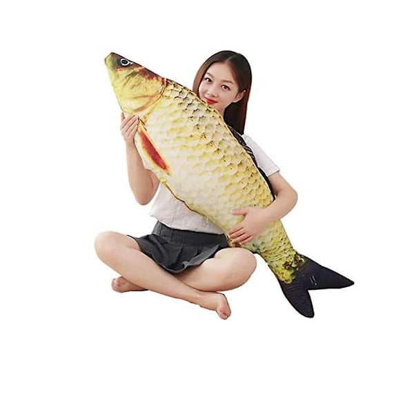 3D Kæmpe Blød Fisk Pude Karp Plys Pude Udstoppede Legetøj Kastepude til Boligindretning Gave Børn Pude Udstoppede Dyr Legetøj (31 tommer[YJD]