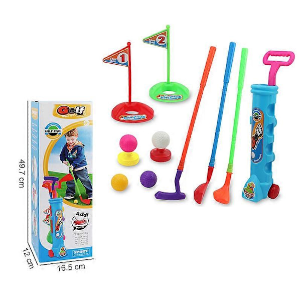 Børne Golfsæt Farverigt Mini Golf Legetøj Udendørs Indendørs Lille Golf Træningslegetøj Udendørs & Indendørs Leg Sportsspil[HK] Blue