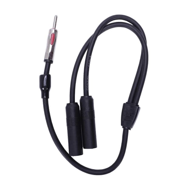 1 hann til 2 hunn Y bilstereo radioantenneadapter Black