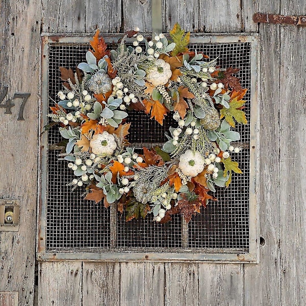 Høstkrans, Dørhøstdekorasjon, Gresskar Høstbladkrans, Thanksgiving Kunstig Blad, Innendørs Utendørs Kunstig Plante For Peis & Chris kk