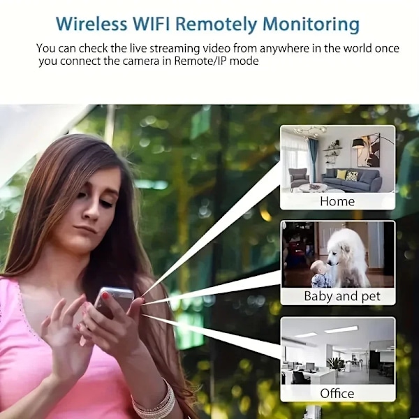 2.4G WiFi-kamera pieni etävalvonta langaton selviytymiskamera kodin turvallisuus pieni yönäköverkkokamera (YJD) Without memory card