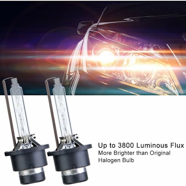 D2S 35W Auton Xenon-ajovalot 85V AC HID, 6000K D2R Xenon-lampun vaihtolamput - P32d-3 liitäntä (kylmä valkoinen)