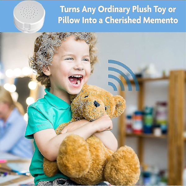 Stemmeopptaker for Teddybjørn Trykkbar Opptakbar Stemmeboks Opptakermodul 30 Sekunders Opptaker for Plysjdyr Plysj Leke Pute (YJD) white (Pack of 3)
