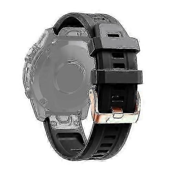För Garmin Fenix 6s Pro 20mm Roséguld Spänne Silikon Klockarmband Lucky_B[HK] Black