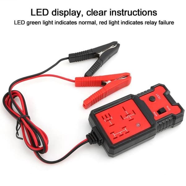 Bærbar 12V relætester med LED-display og 4/5 ben
