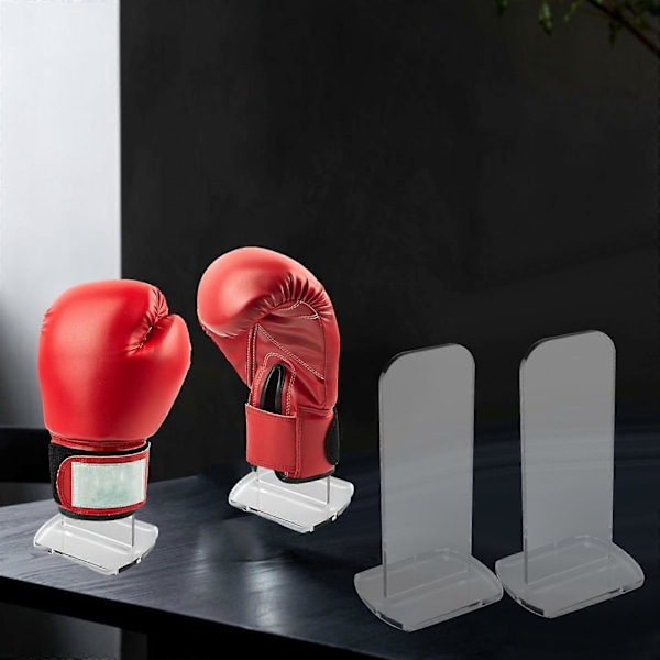 2 Stycken Boxningshandskar Displayställ Akryl Handskhållare Hållbar Fighting Showcase för[YJD] white