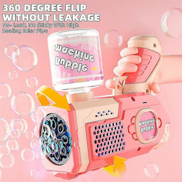8-håls bubbelpistol för barn, bubbelmaskin, bubbelpistol för barn, automatisk bubbelpistol för småbarn, festgåva, födelsedagspresent [YJD] pink