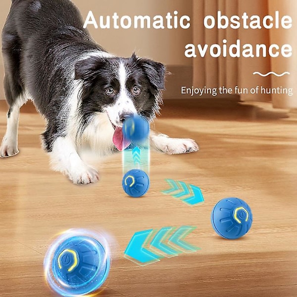 Smart Hundleksak Boll Automatisk Rullande Boll Elektronisk Interaktiv Leksak för Husdjur Kattbollar Träning USB för Valp Födelsedagspresent Kattunge Produkt[HK]