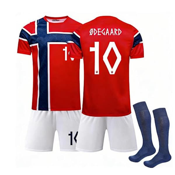 2026 VM Norge herrlandslag hemmatröja för barn+shorts+strumpor 26-27 Ødegaard 28 26-27 Odegaard[YJD] 26-27 Odegaard 28