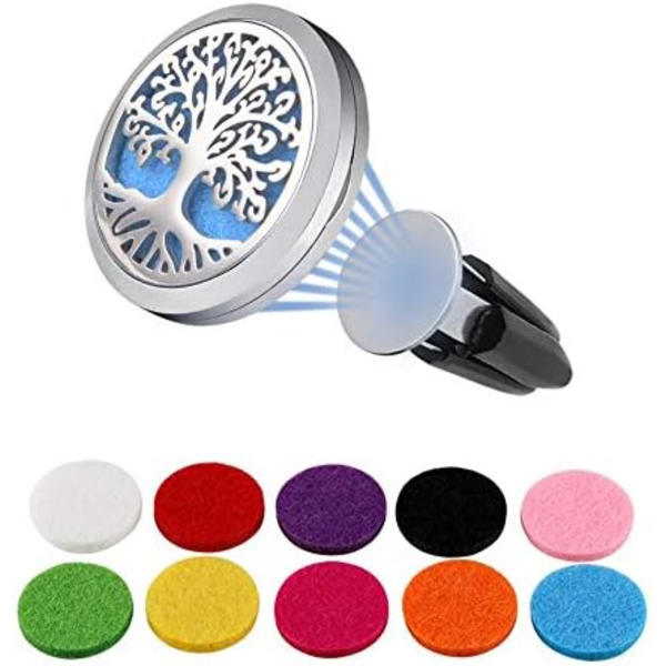 Vicloon Bil Aromaterapi Eterisk Olja Diffuser, Rostfritt Stål Eterisk Olja Diffuser, Bil Luftfräschare Klämma, Rostfritt Stål Luftfräschare[YJD] Diffuser-B