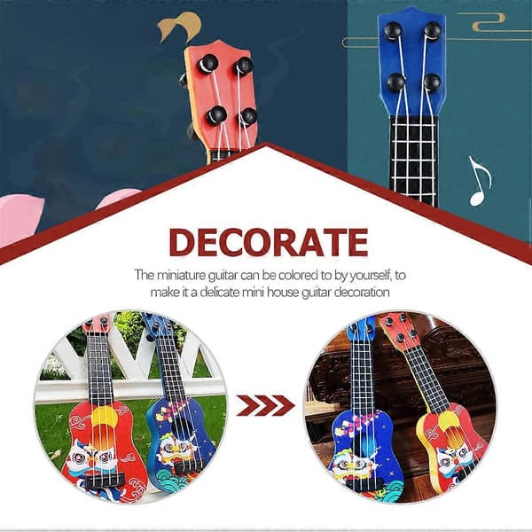 Gitarr Ukulele Dekor Fotografi Rekvisita Mini Gitarr Ukulele Leksak Gitarr Ukulele Modell Dekor[YJD] Red 25.5X8.7X2.9CM