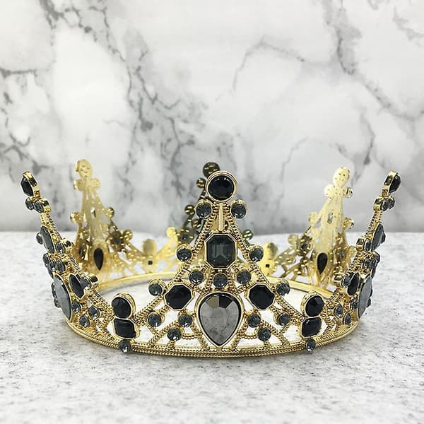 1 stk. Mini Krone Kagepynt Krystal Perle Tiara Børne Hårpynt[YJD] Gold 1pc
