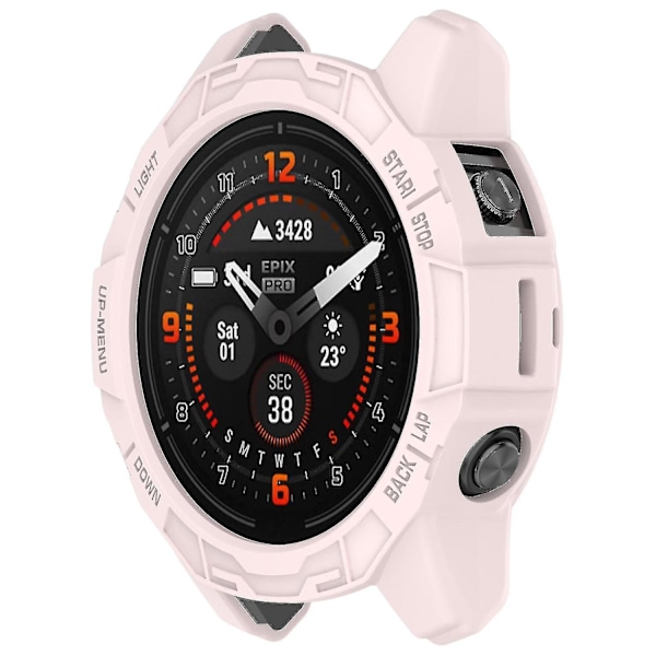 TPU Klockfodral för Garmin Epix Pro (gen 2) 47mm/Fenix 7 Pro/Fenix 7, Anti-repa Ihåligt Skydd [HK] Light Pink