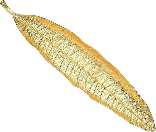 Røgelsespindeholder Metal Blad Båd Røgelsesbrænder Røgelse til Pinde Hjemmekontor Tehus Tilbehør, Guld[YJD]