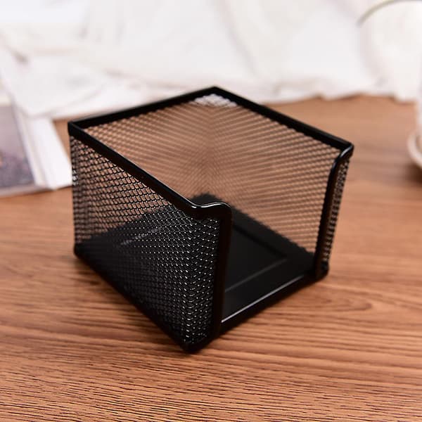 Metal Mesh Kontorartikler Opbevaringsstativ Post Organizer Memo Pad Holder Sort Ev[YJD] Black 1pc
