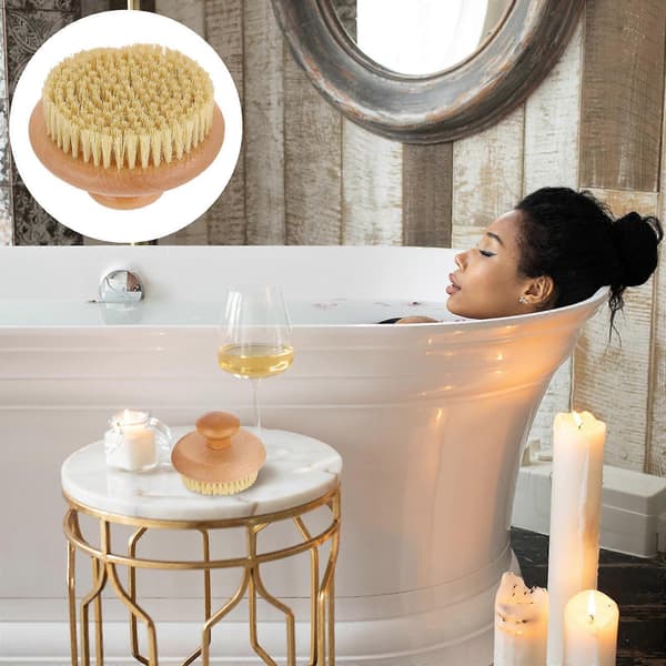 Exfolierande kroppsskrubb för rengöring, 2-pack rund badborste[YJD]