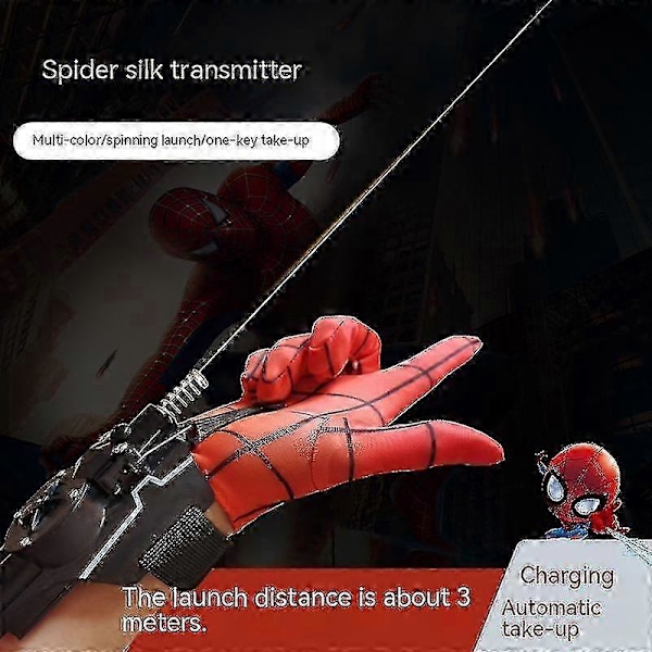 Spider-Man Spindelvævs-Skyder Legetøj, Spider-Man Håndleds-Skyder Rollespil Rekvisit, Børnelegetøj