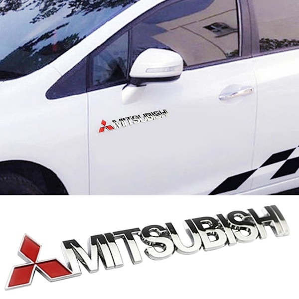 Bilsticker 3D Selvklebende Profesjonell Karosseri Bumper Sticker Dekal For Mitsubishi Mengxi (YJD) Silver