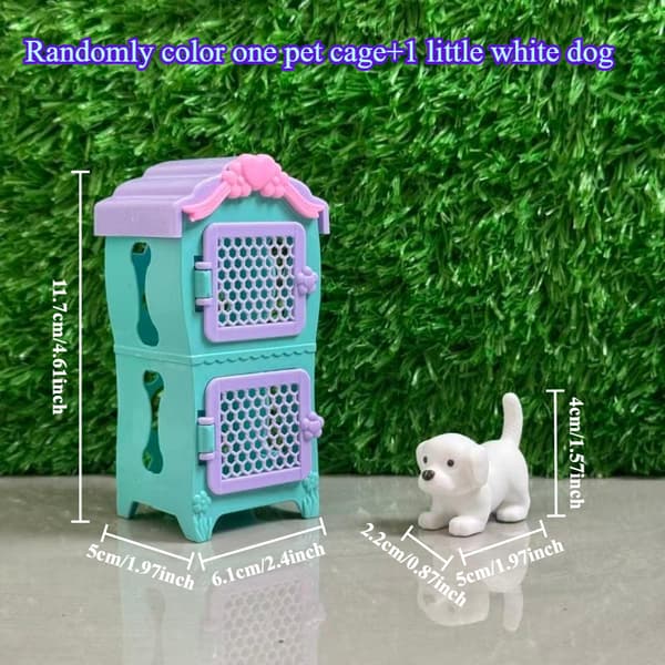 Mini Dobbeltlags Kæledyrsrede | Simulation Mini Katte- og Hundehus, Blandet Farve, Dukkehustilbehør[YJD] 1 set(Random color)