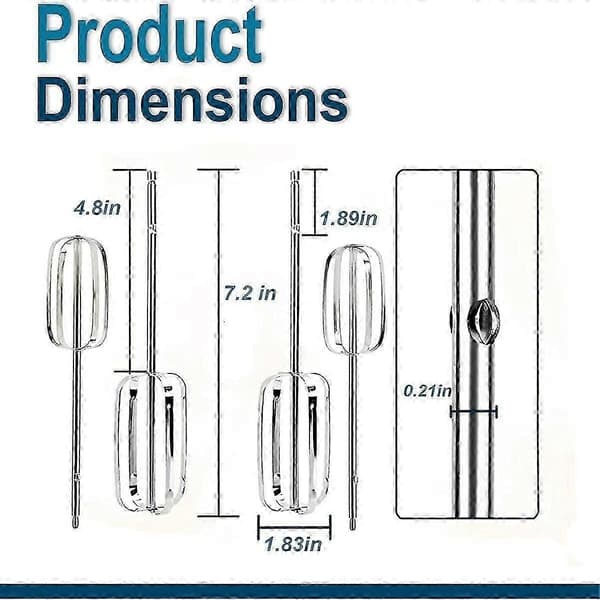 4-pack handmixer vispar och blad tillbehör för 62692/62695v/64699/62682rz modeller[YJD] Silver