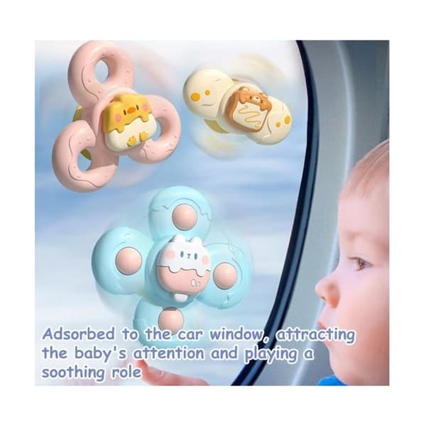 Baby Hand Spinners, 3 delar, sugkopp babyleksaker, sensoriska duschleksaker, babysnurra, babypoolleksak[YJD]