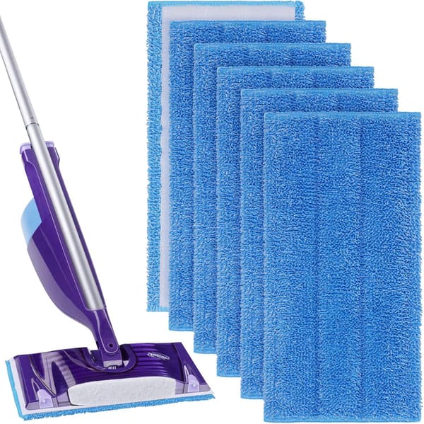 Vicloon Moppputer 3 stk. Gjenbrukbare mikrofibermoppputer Erstatningsmoppputer for de fleste våte og tørre mopper (blå)[YJD] Blauw - 6 Stains